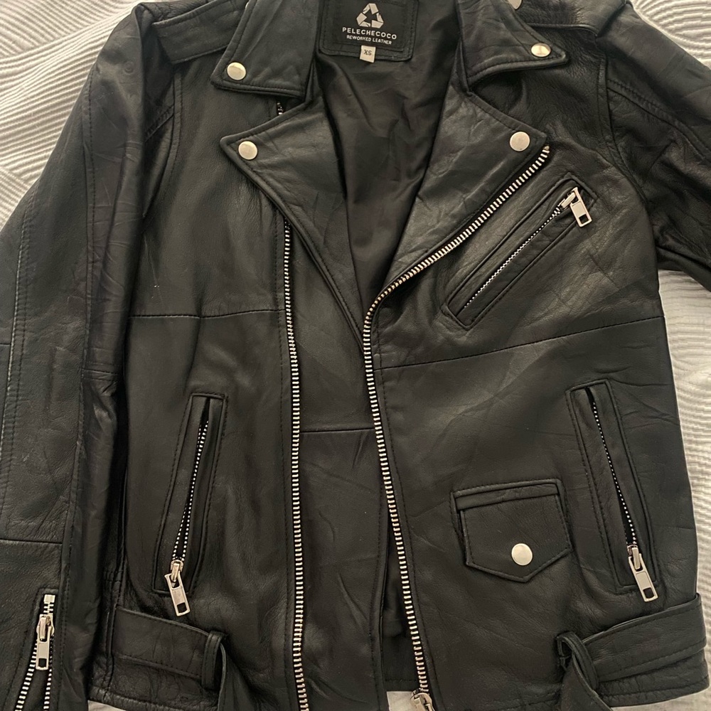 Urban Outfitters real leather jacket by Pelechecoco. Renewed/ recycled leather.